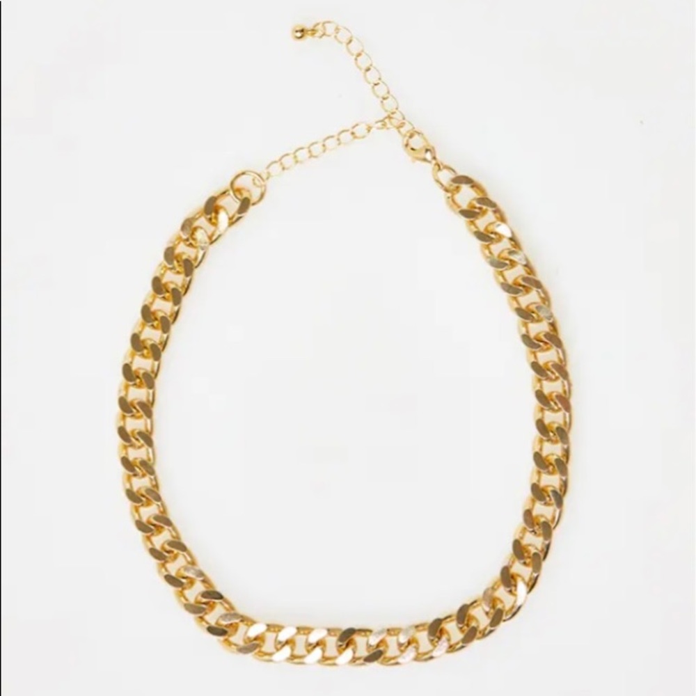Real Gold Plated Single Curb Chain Necklace - Picture 3 of 4